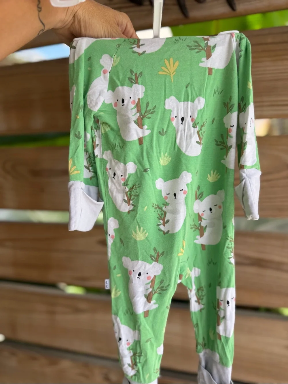 Lil sleepies Green Koala Print One-Piece Sleeper